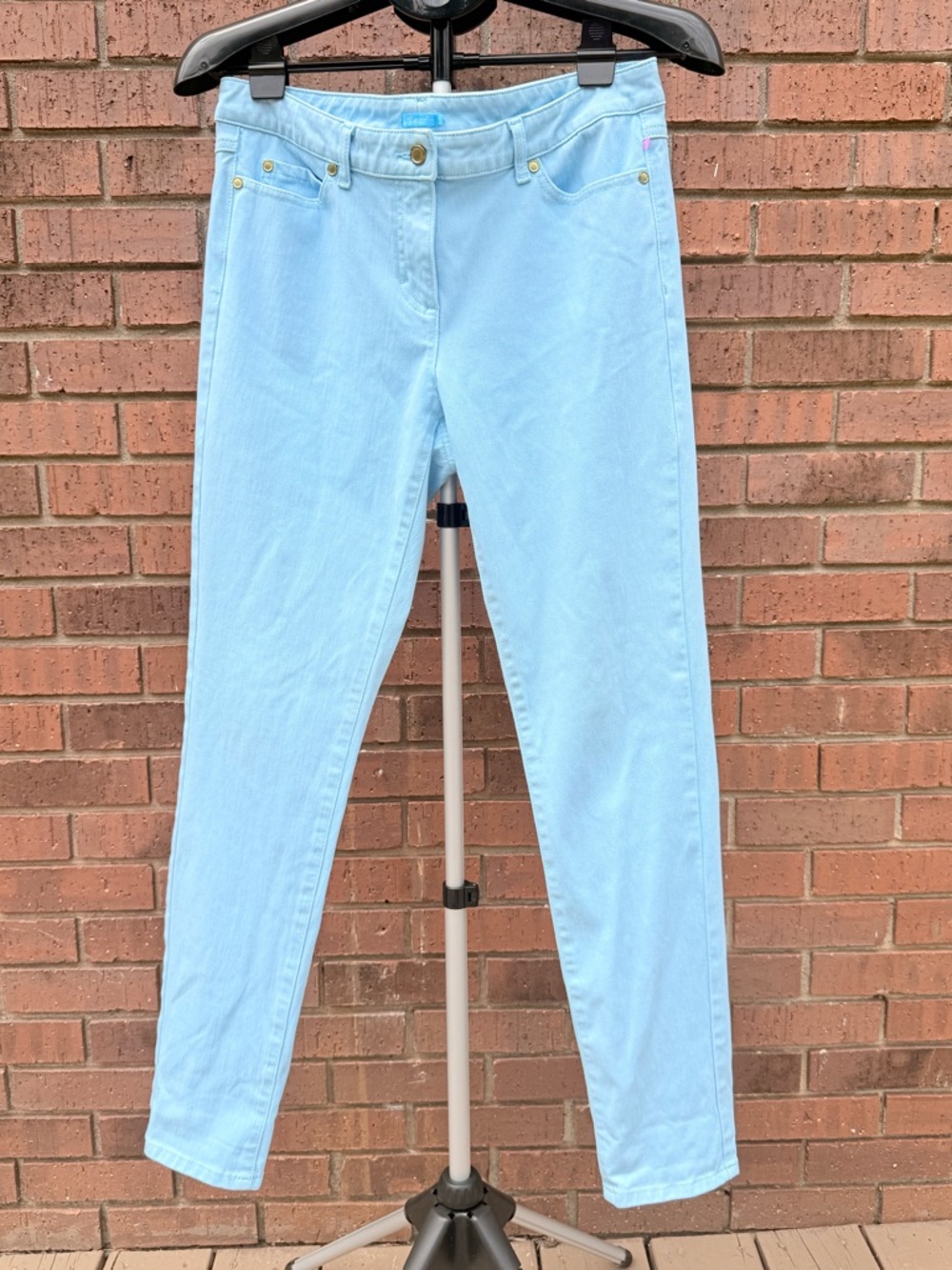 J. McLaughlin Womens Ice Blue Lexi Jeans 4 /way Stretch Pants Size 10 Mid Rise